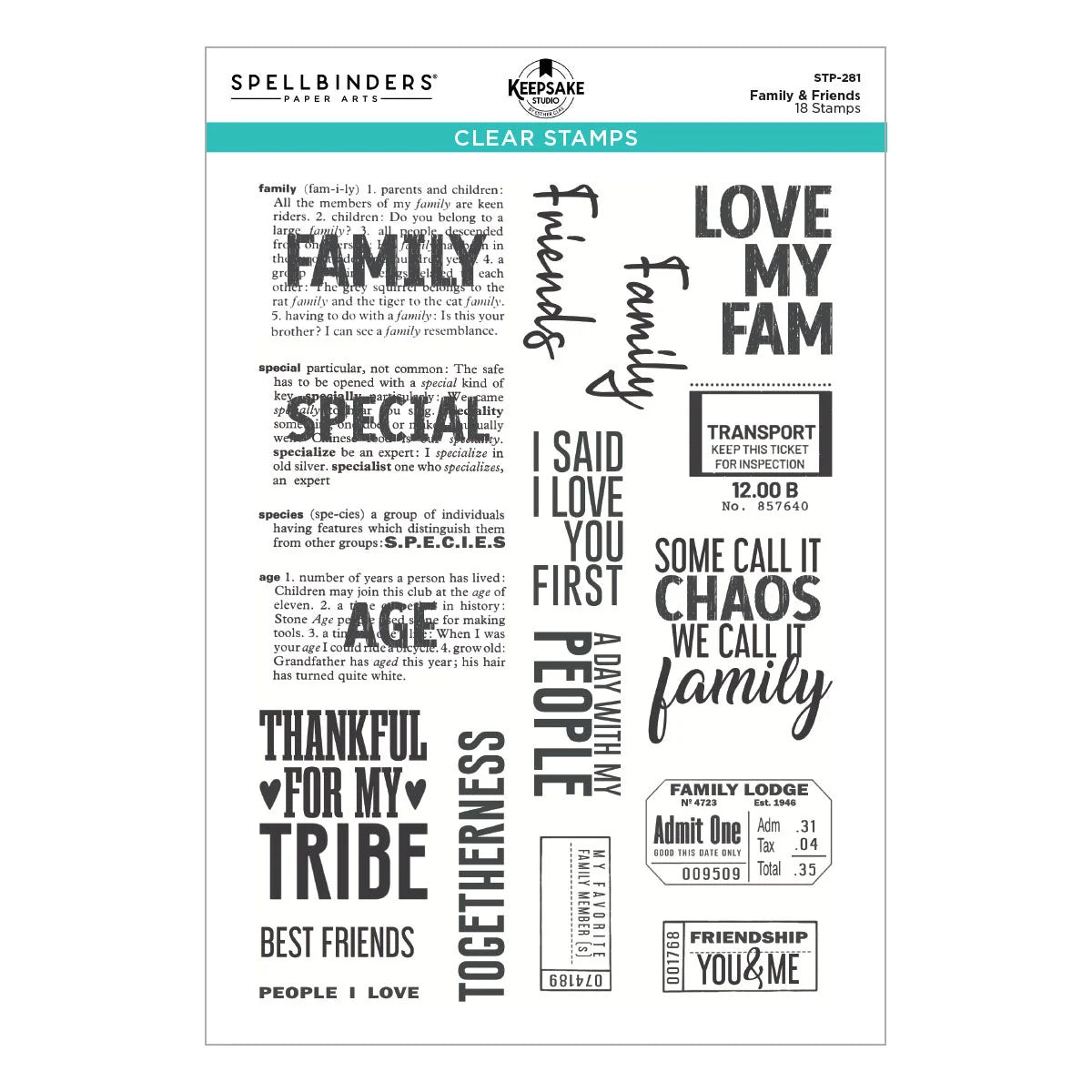 Family & Friends Clear Stamp Set by Esther Glas