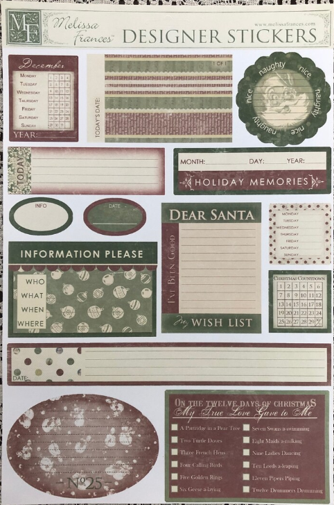 Melissa Frances - Holiday December -  Stickers
