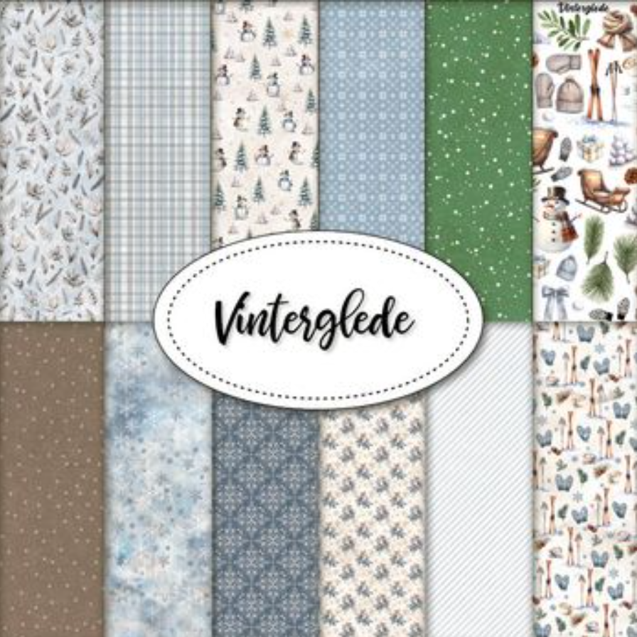Papirdesign - Vinterglede - Hele kolleksjonen - 6 mønsterark