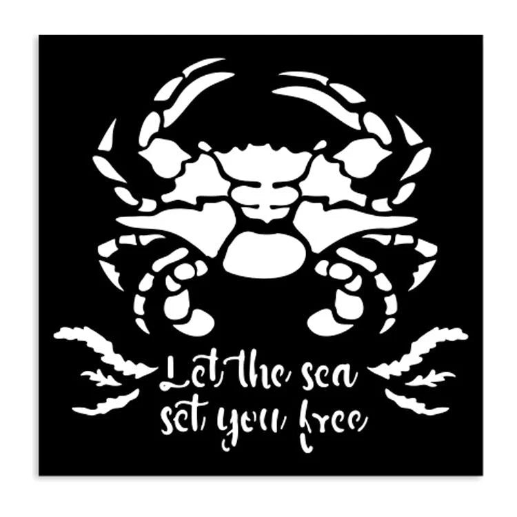 Stamperia - Silent Sea - Stencil - Crab 12cm.