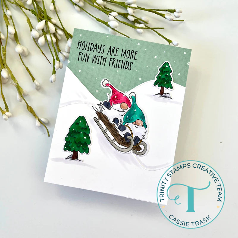 Trinity stamps - Clear stamps - Sledding Fun