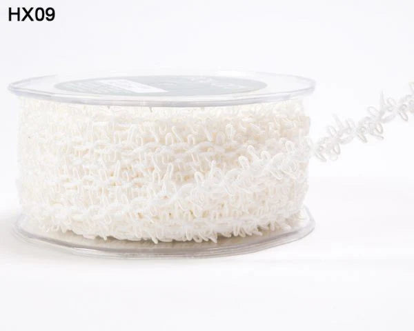 May Arts: Trimming Loops Ribbon - White (metervis)