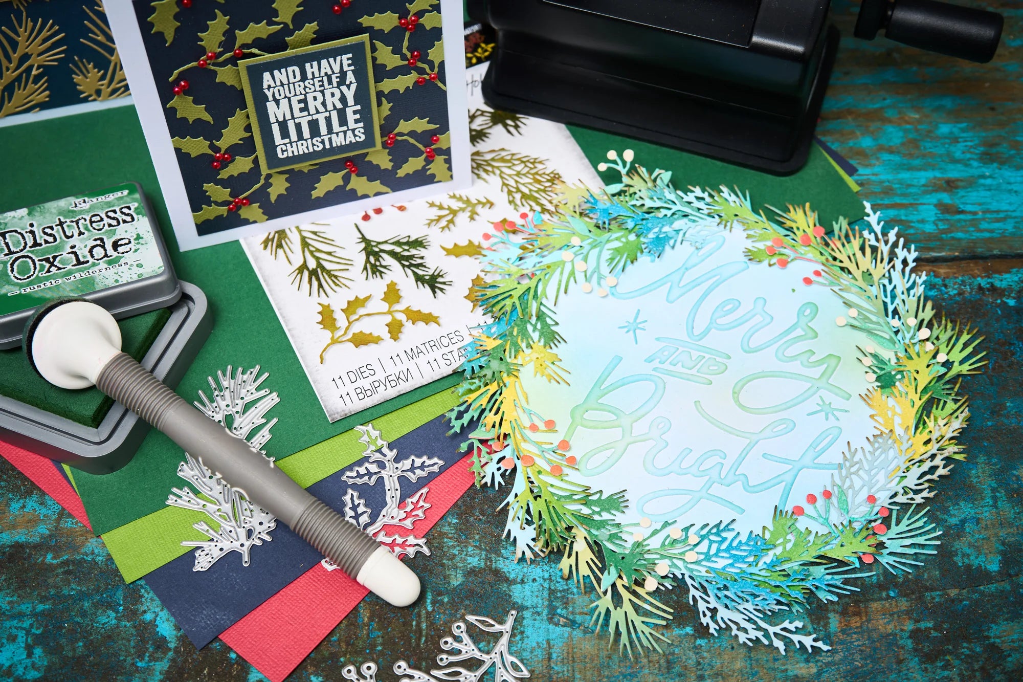 Sizzix - Tim Holtz Alterations - Thinlits - Mini Holiday Greens