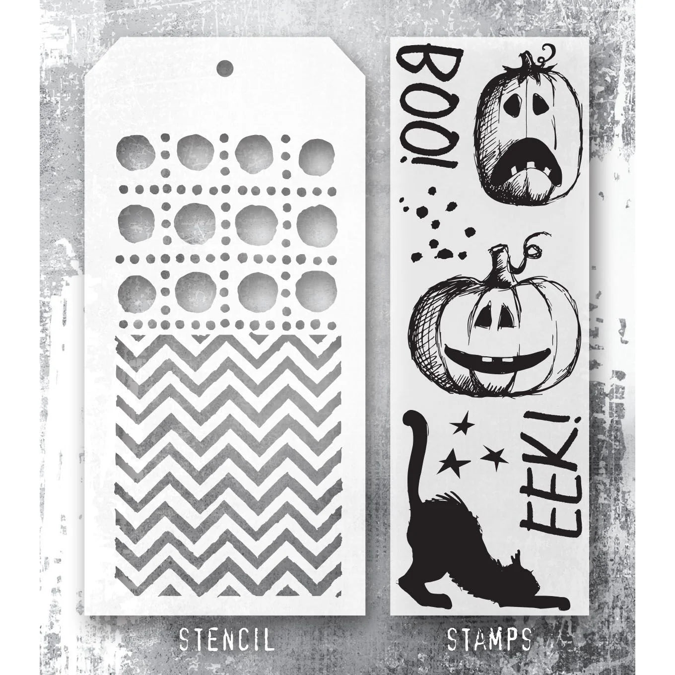 Tim Holtz - Mixed Media Set - Stamp/Stencil - EEK A Boo