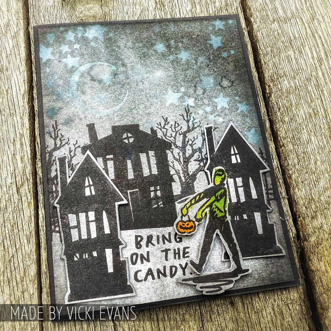 Tim Holtz - Mixed Media Set - Stamp/Stencil - Halloween Sketch