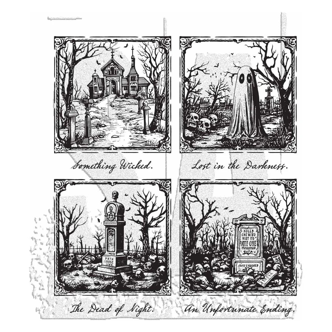 Tim Holtz Collection - Cling Stamps - Framed Frights