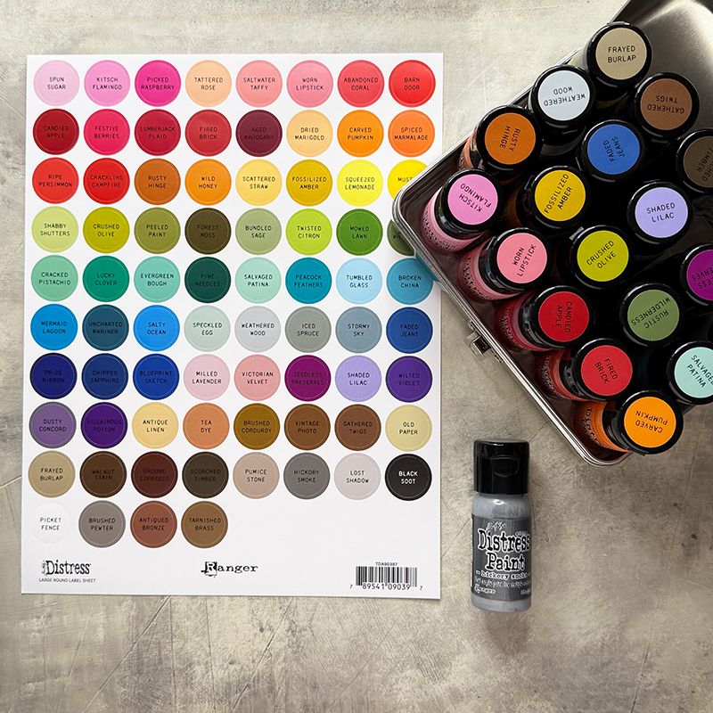 Tim Holtz - Distress Label Sheets - Large Round - Black print