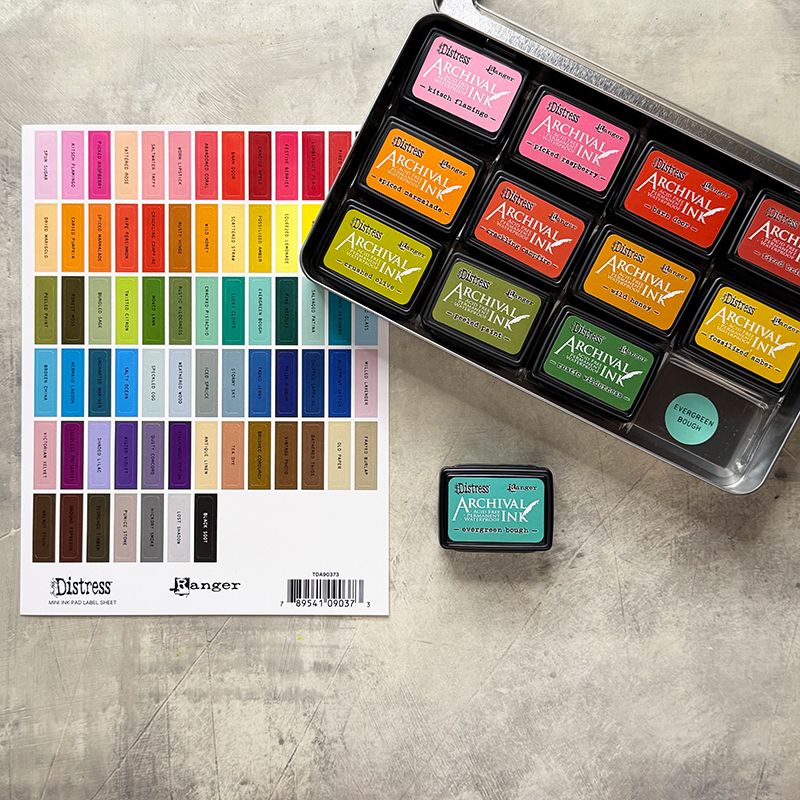 Tim Holtz - Distress Label Sheets - Mini Ink Pad - Black print