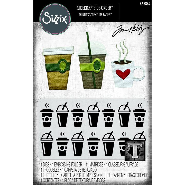 Sizzix -  Tim Holtz - Fresh Brewed Sidekick Dies and Texture Fade