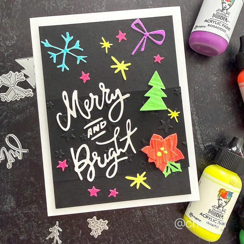 Sizzix - Tim Holtz - 2D Texture Fades w/ Thinlits Die Vault Side-Order Merry + Bright