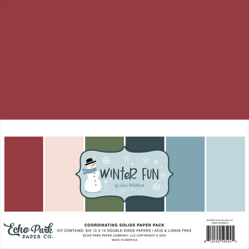 Echo Park - Winter Fun - Solids Kit 12x12"
