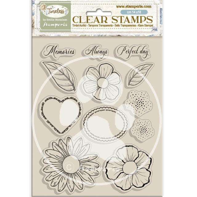 Stamperia - Timeless - Clear Stamp - Flowers and hearts