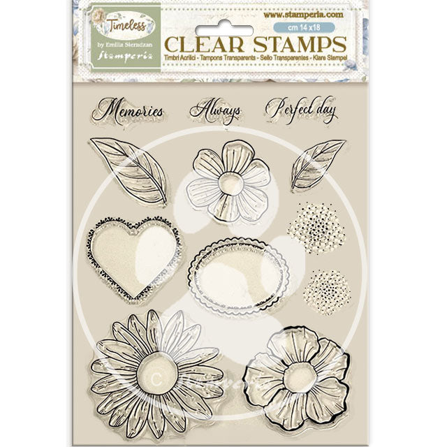 Stamperia - Timeless - Clear Stamp - Flowers and hearts