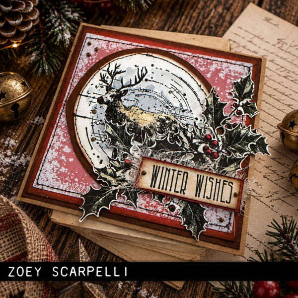 Stampers Anonymous - Tim Holtz Collection - Cling Stamps - Festive Schematic