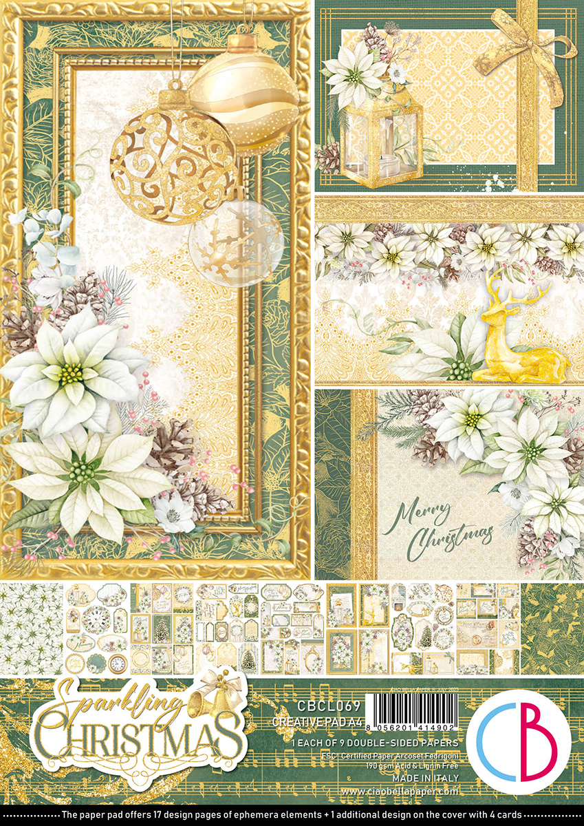 Ciao Bella - Sparkling Christmas - Paper Pack   (9 ark) A4