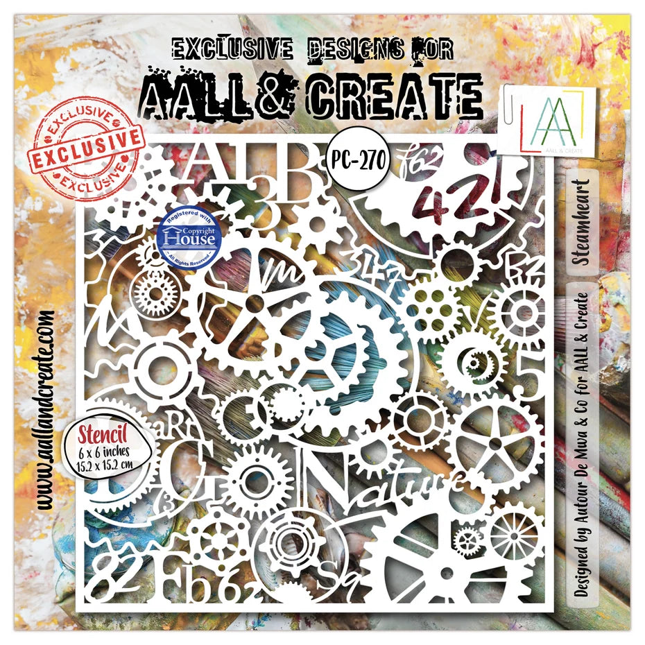 Aall and Create - Stencil - Steamheart - 6 x 6"