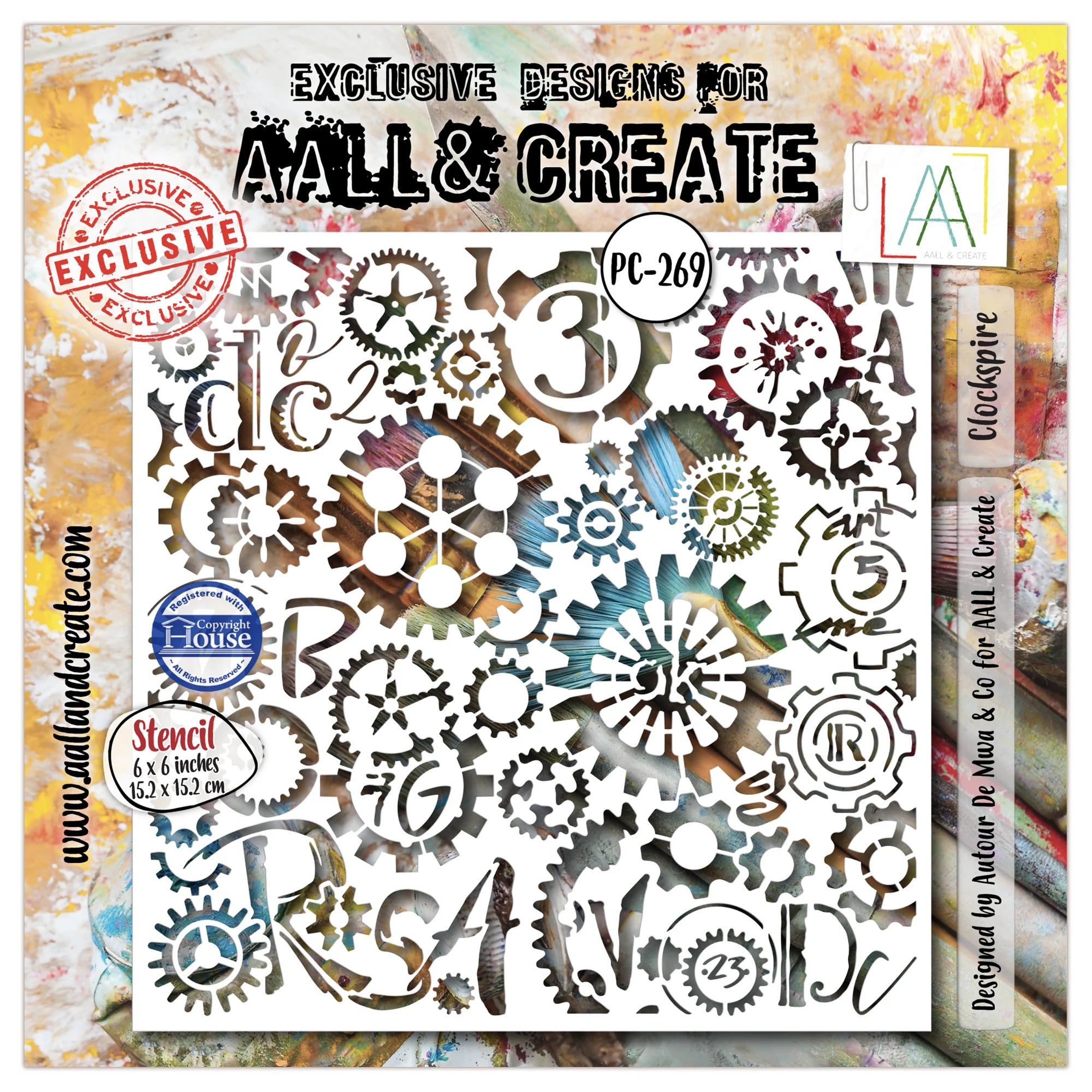 Aall and Create - Stencil - Clockspire - 6 x 6"