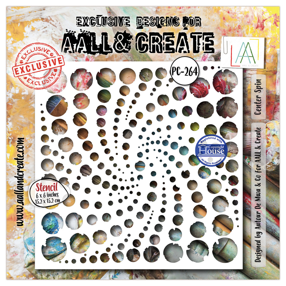 Aall and Create - Stencil - Center Spin - 6 x 6"