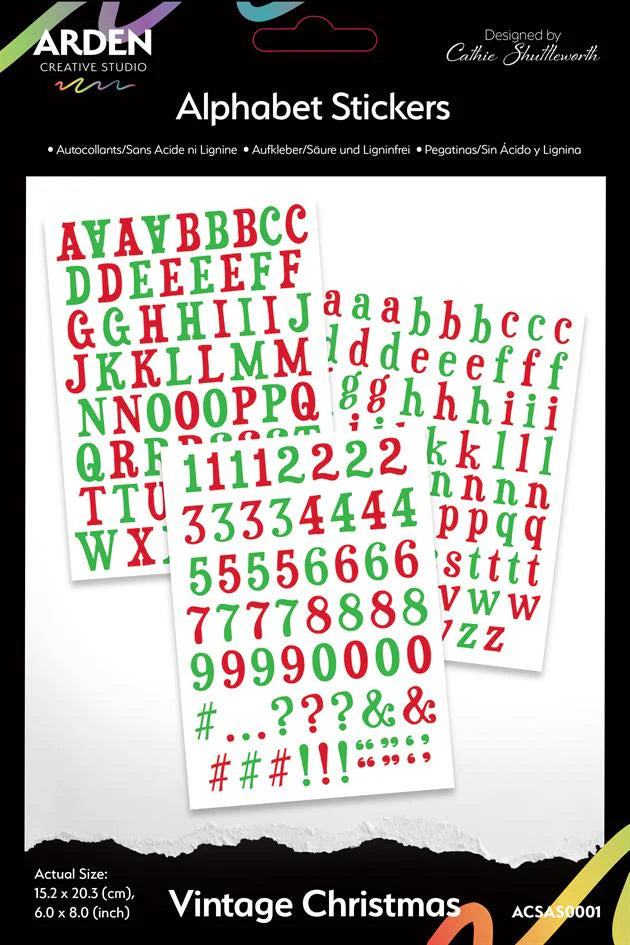 Arden Creative Studio - Vintage Christmas - Alphabet Stickers