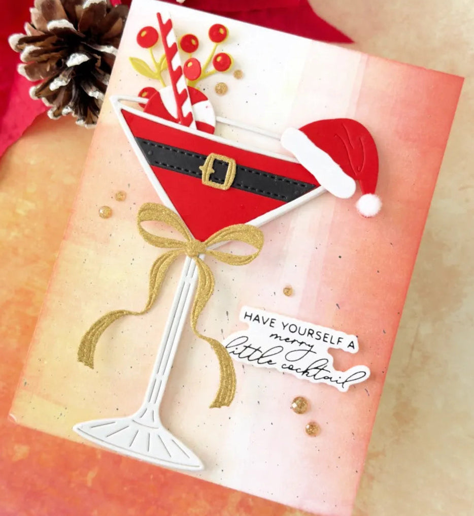 Spellbinders - Dies - Christmas Cocktails Etched Dies from the Happy Hour Collection