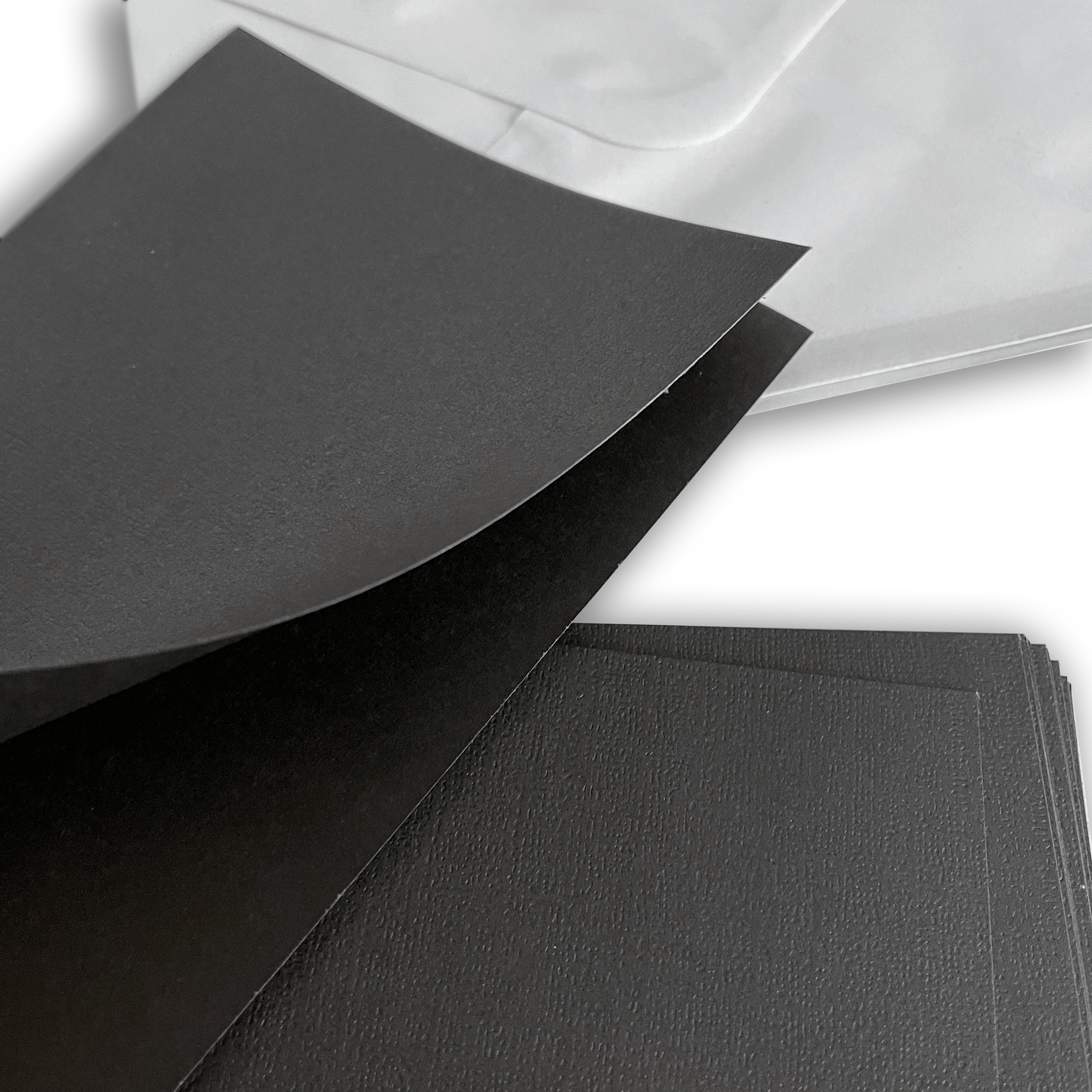 DCWV - Kort og  konvolutter - Sort  (12 stk)