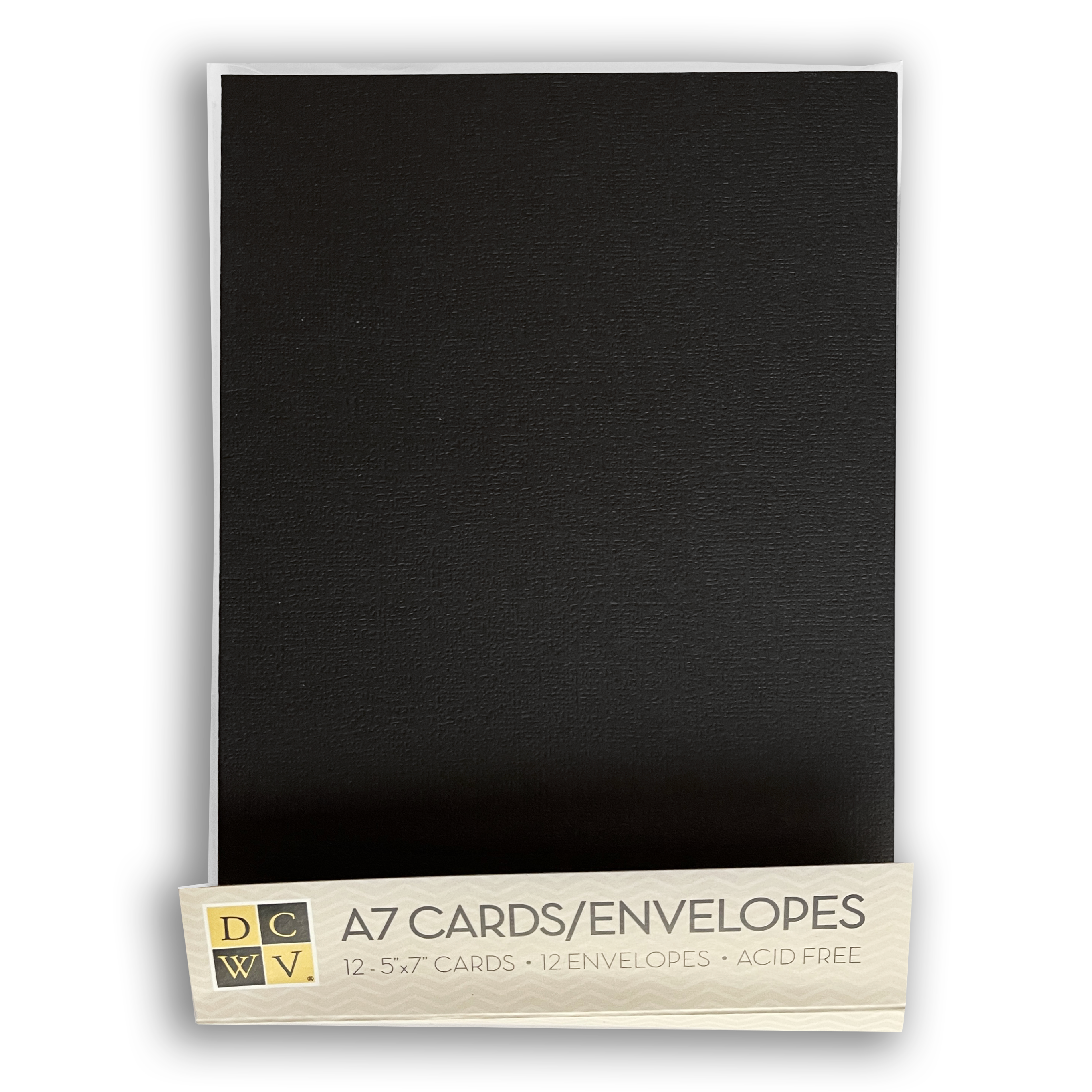 DCWV - Kort og  konvolutter - Sort  (12 stk)