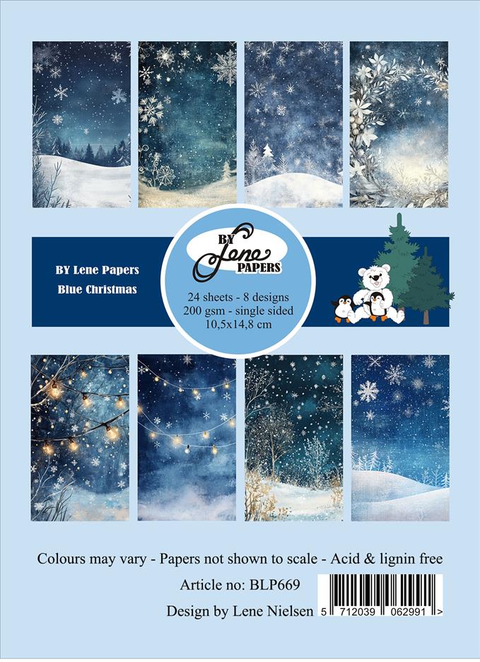 By Lene Papers - Blue Christmas - Paper Pack A6