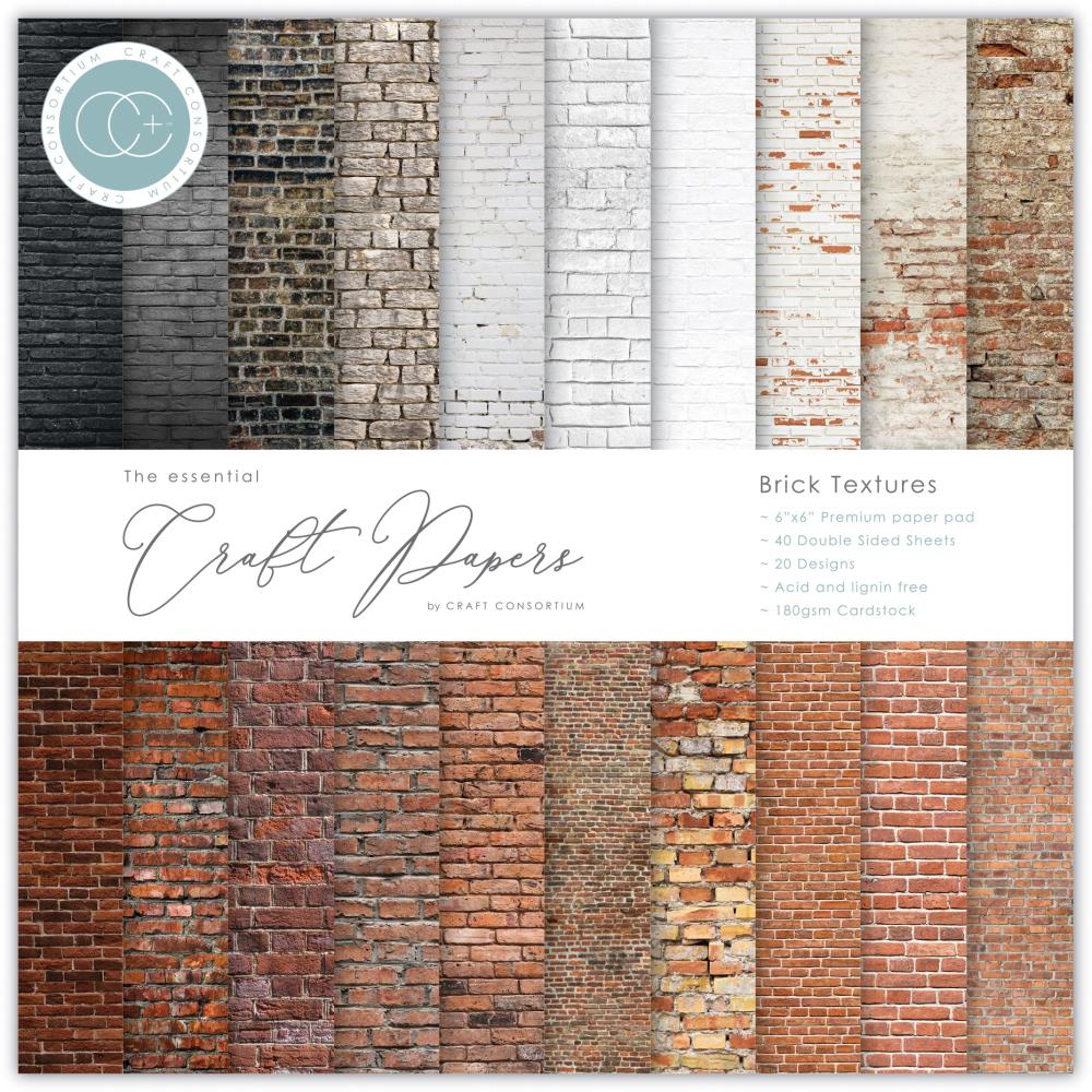 Craft Consortium - Brick Texture - Paper Pad  6 x 6"