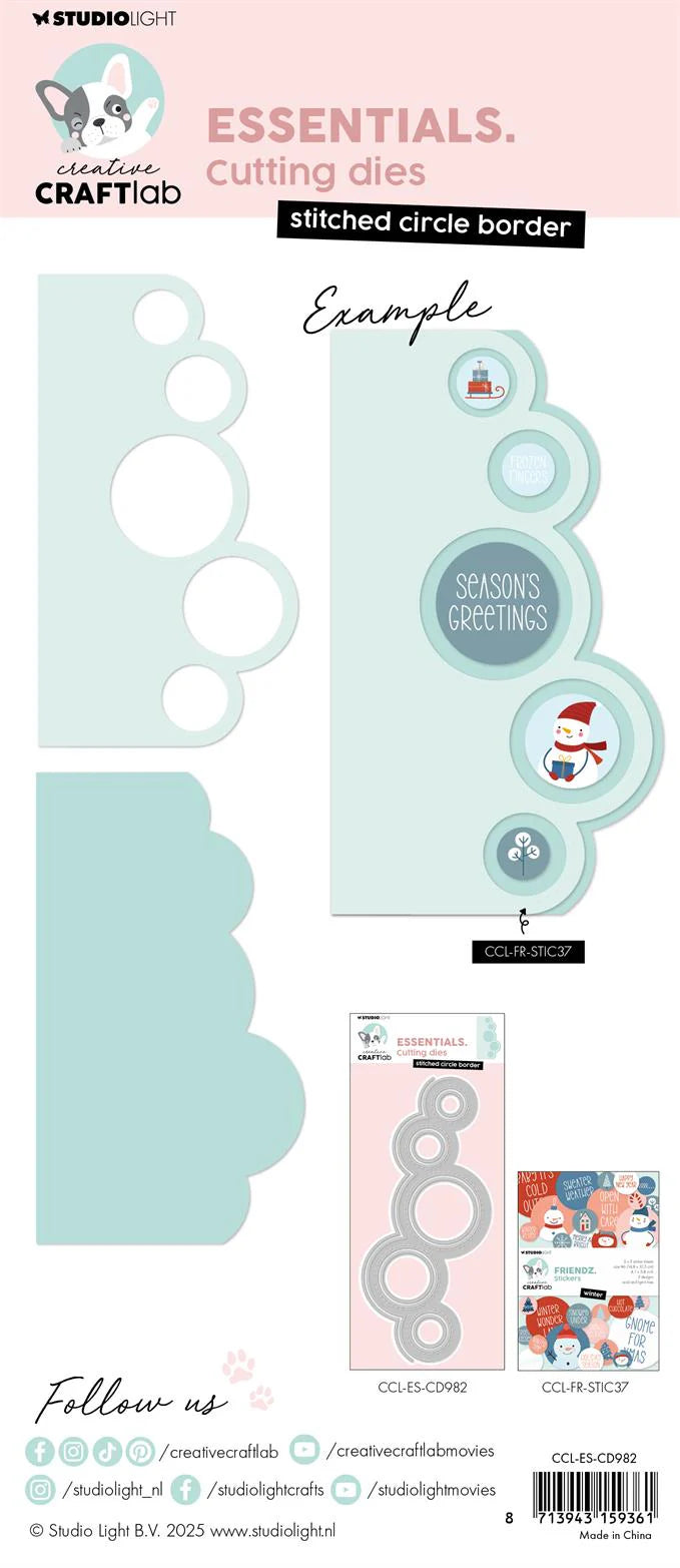 Studiolight Essentials Dies - Creative Craftlab - Stitched circle border