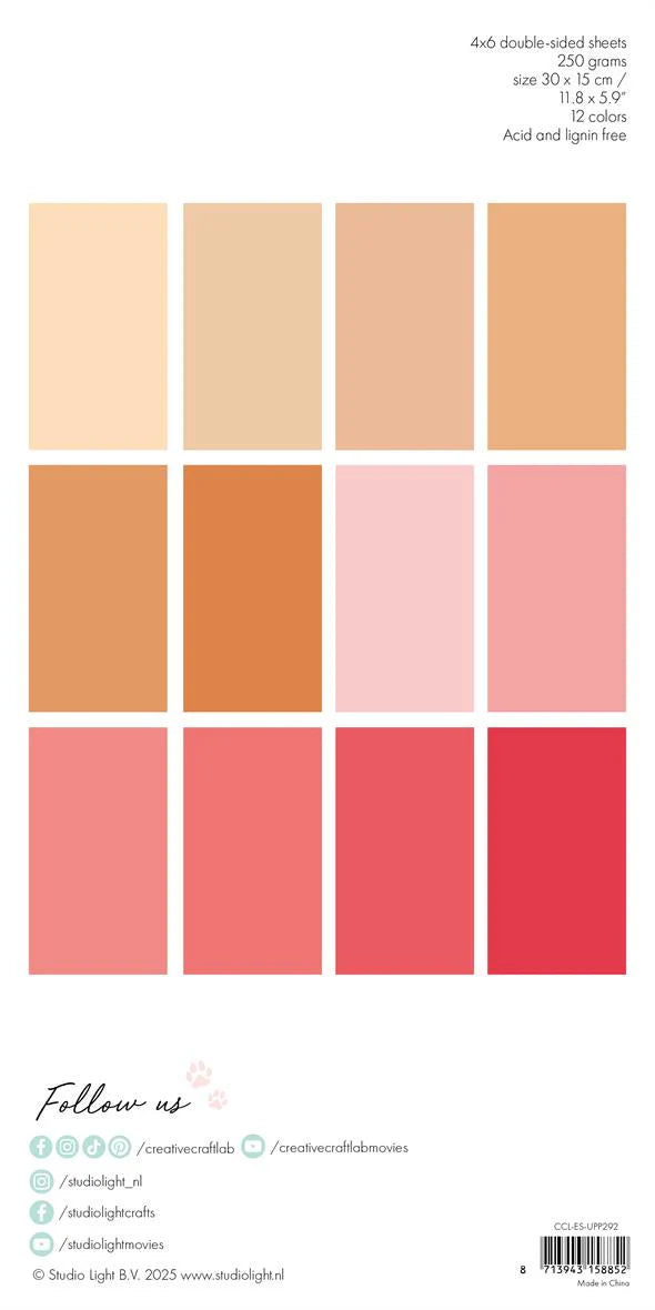 StudioLight - Paper Pad - Peach & pinks - 30x15cm