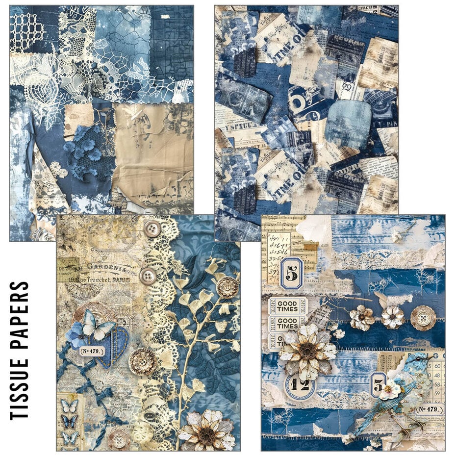 Ciao Bella - Craftmix - Urban Blue Denim Mixed A5 Paper pack