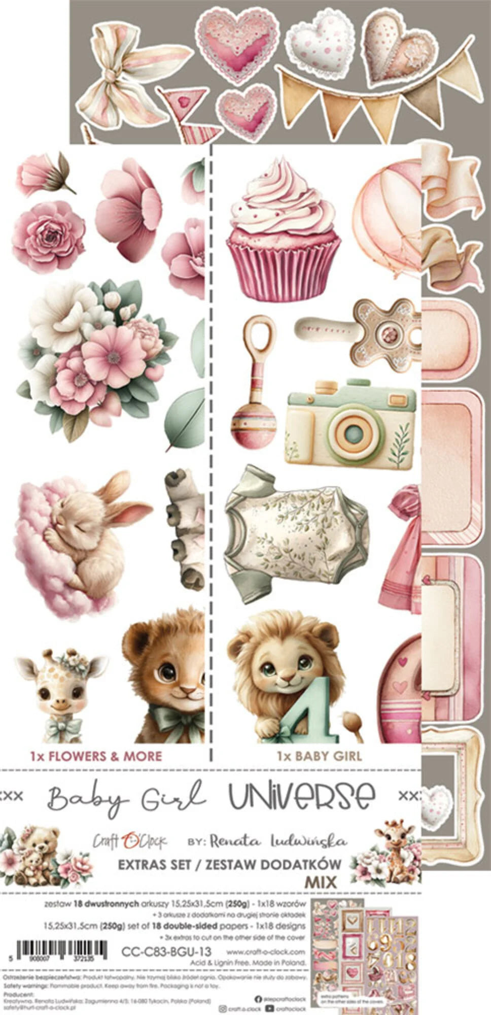 Craft O'Clock - Baby Girl Universe - Extras Set - MIX