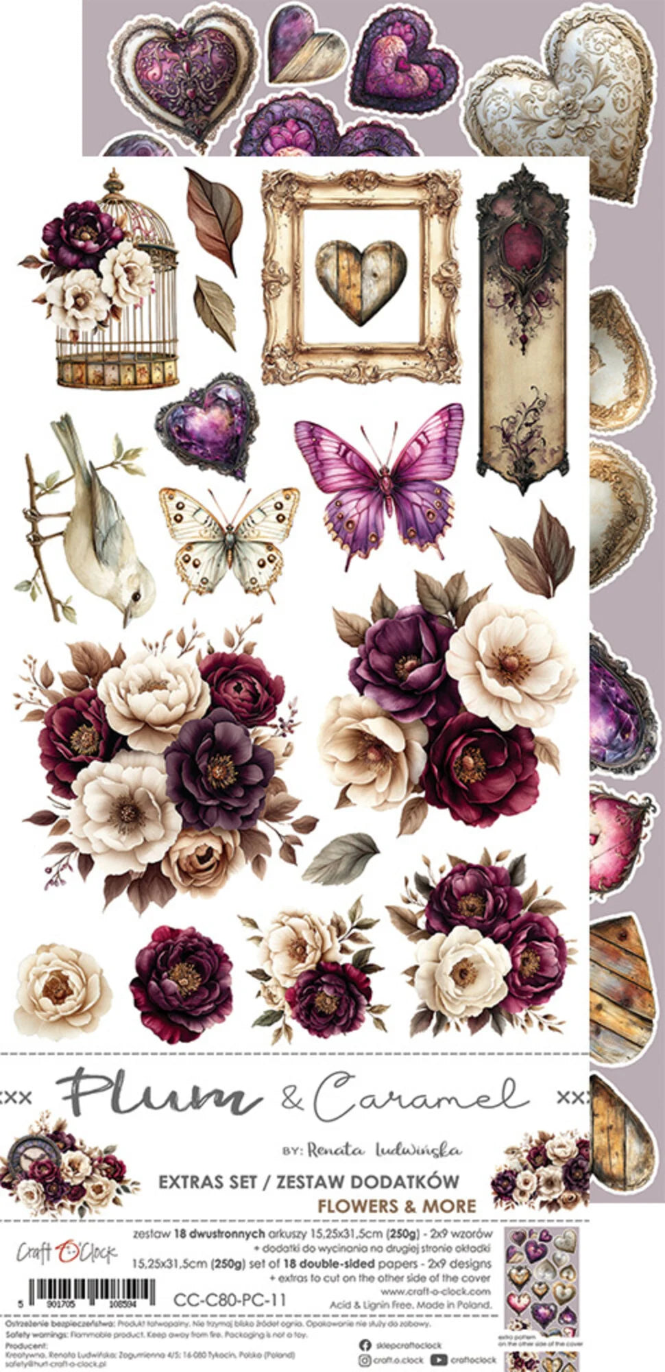 Craft O'Clock - Plum & Caramel - Extras Set Flowers & More