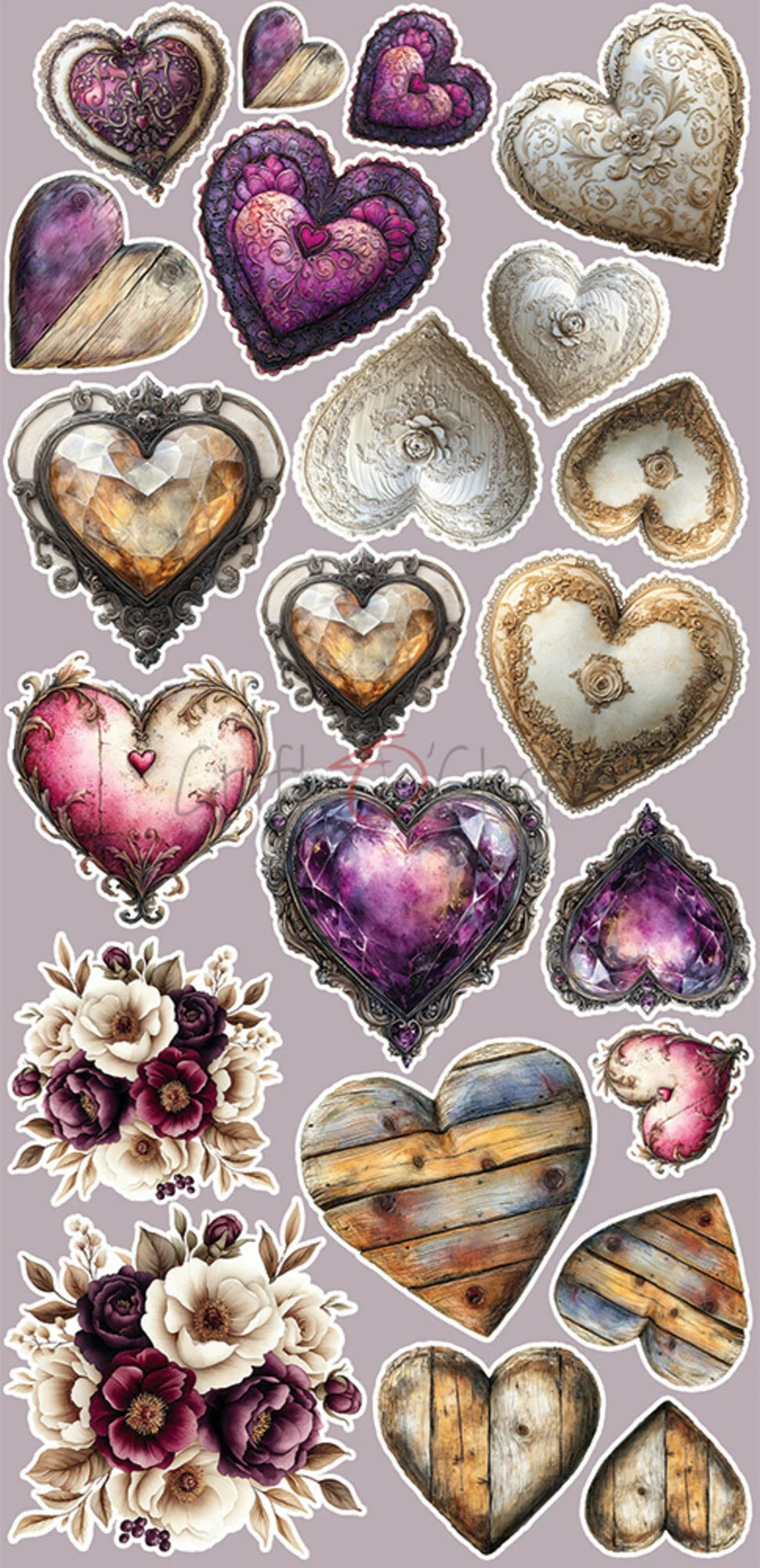 Craft O'Clock - Plum & Caramel - Extras Set Flowers & More