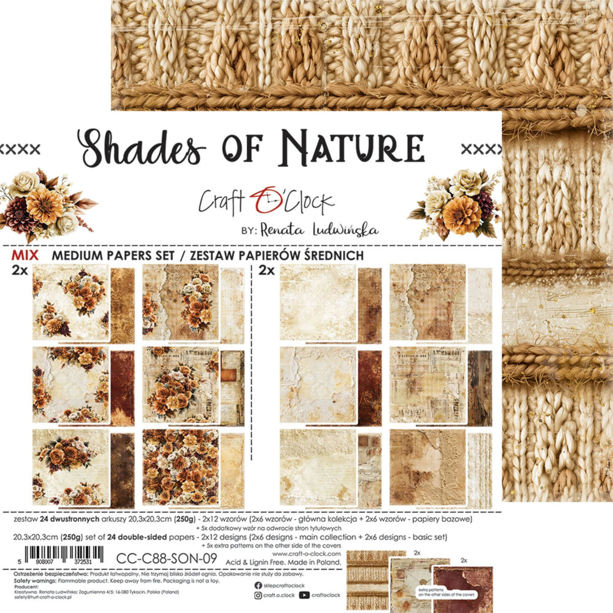 Craft O'Clock - Shades Of Nature - Extras Set - MIX - 8x8"