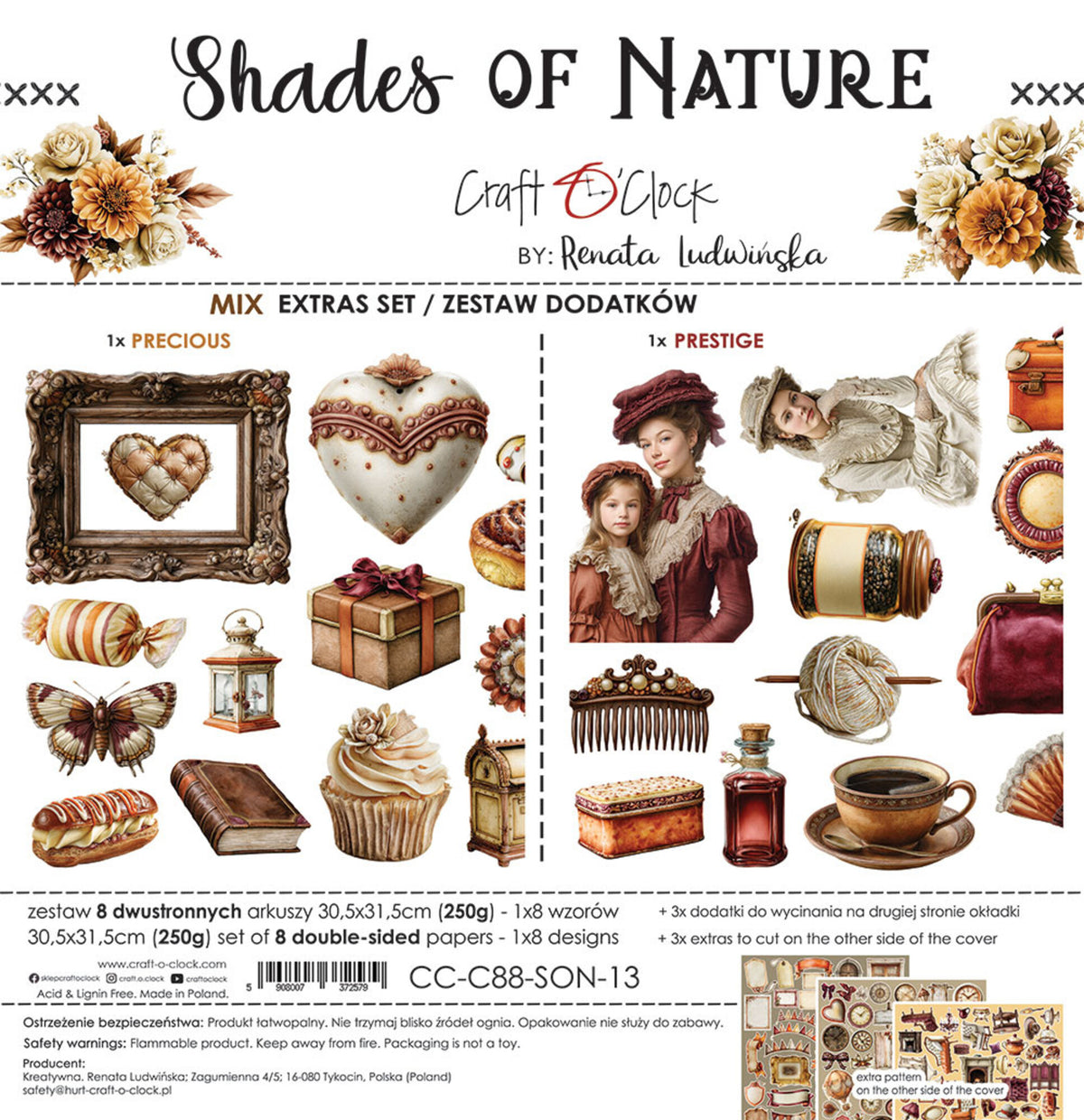 Craft O'Clock - Shades Of Nature - Extras Set Mix - 12x12"