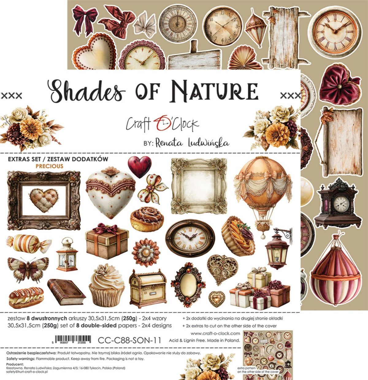 Craft O'Clock -Shades Of Nature - Precious Extras Set - 12x12"
