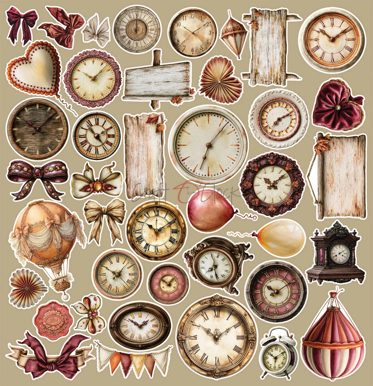 Craft O'Clock -Shades Of Nature - Precious Extras Set - 12x12"