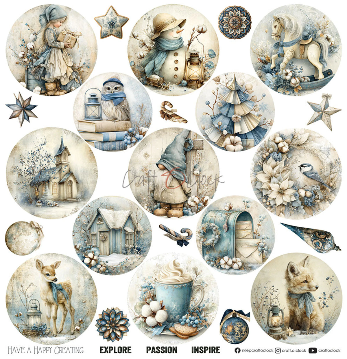 Craft O'Clock - Snow Games - Paper Pack - 12 x 12"