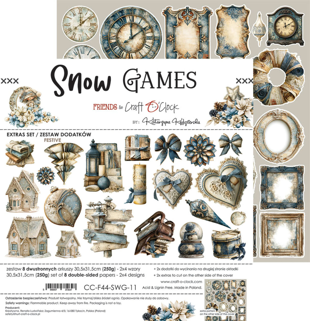 Craft O'Clock - Snow Games - Festive Extras Set - 12x12"
