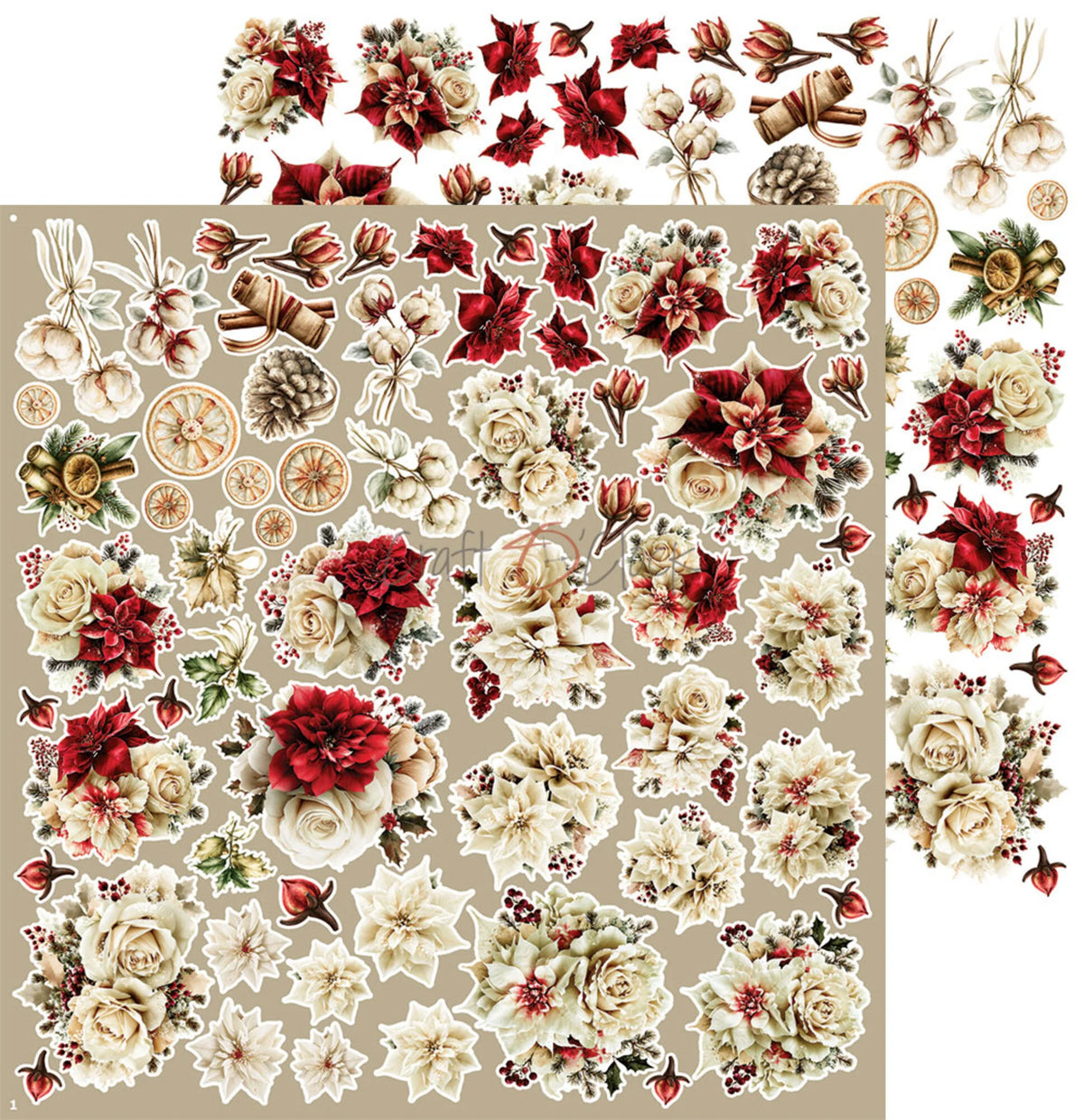 Craft O'Clock - Spirit Of Christmas - Flowers Extras Set - 12x12"