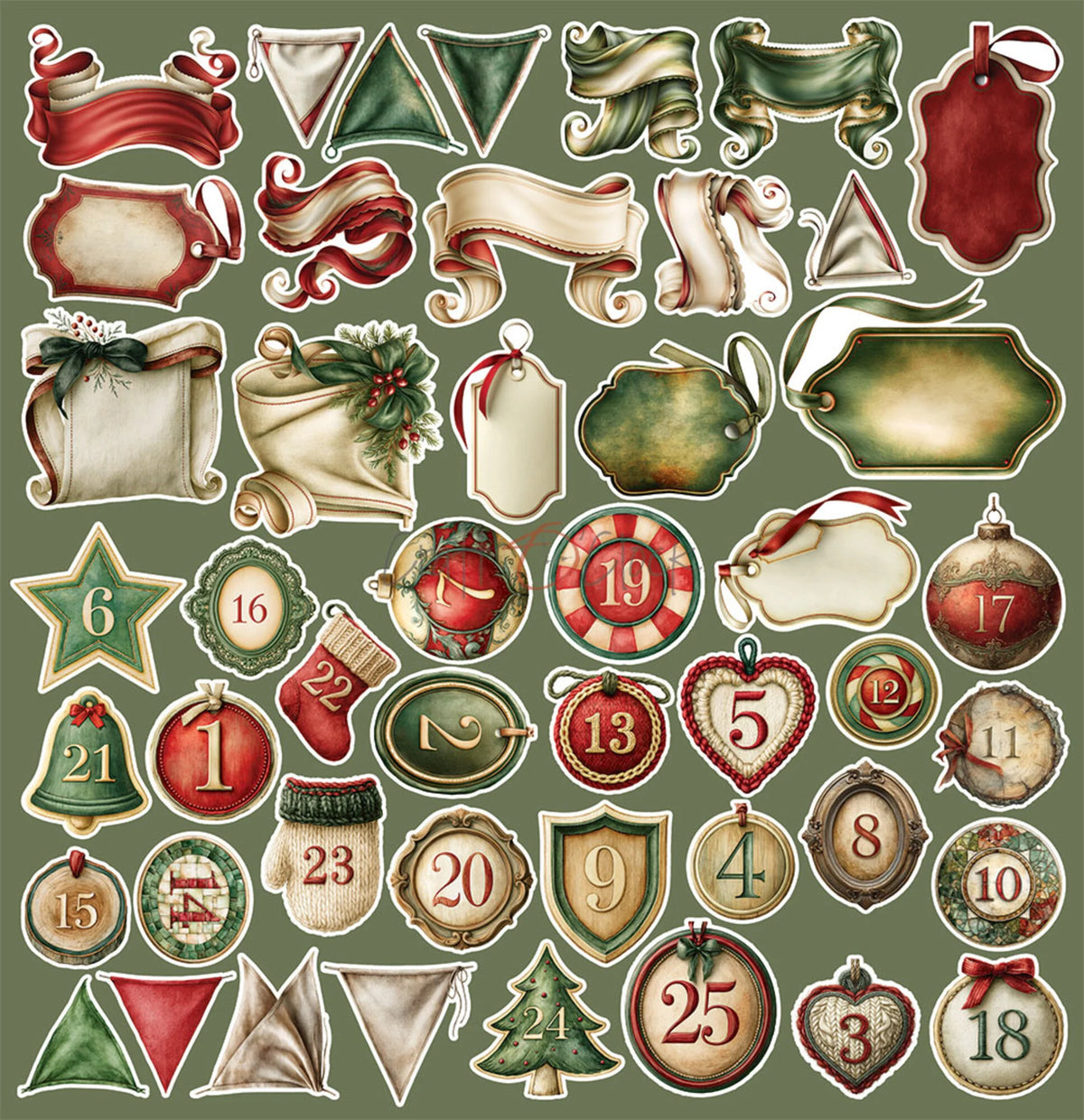 Craft O'Clock - Spirit Of Christmas - Extras Set Mix - 12x12"