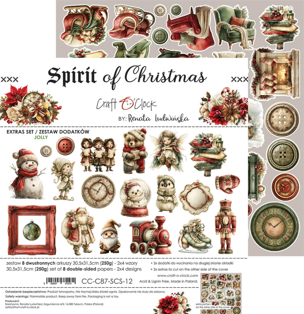 Craft O'Clock - Spirit Of Christmas - Jolly Extras Set - 12x12"