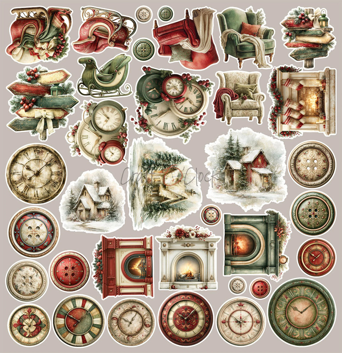 Craft O'Clock - Spirit Of Christmas - Extras Set Mix - 12x12"