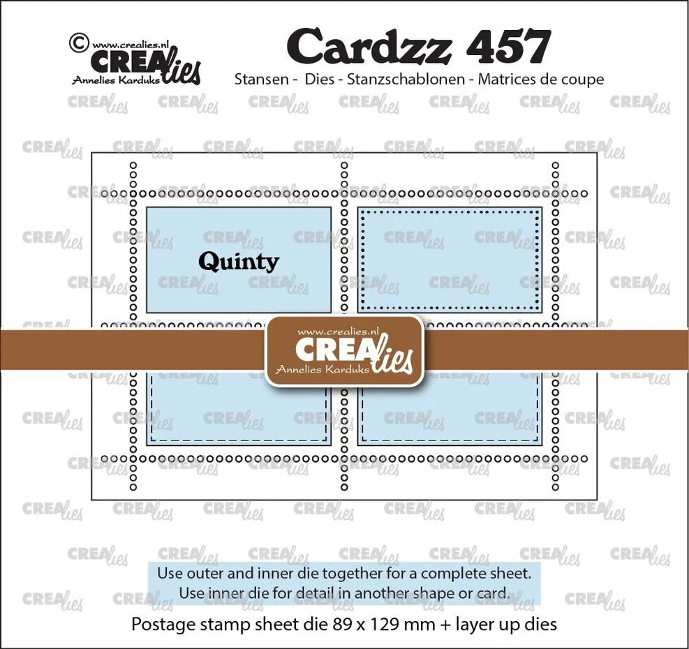 Crealies - Dies - Postage Stamp Sheet - Rectangle Quinty