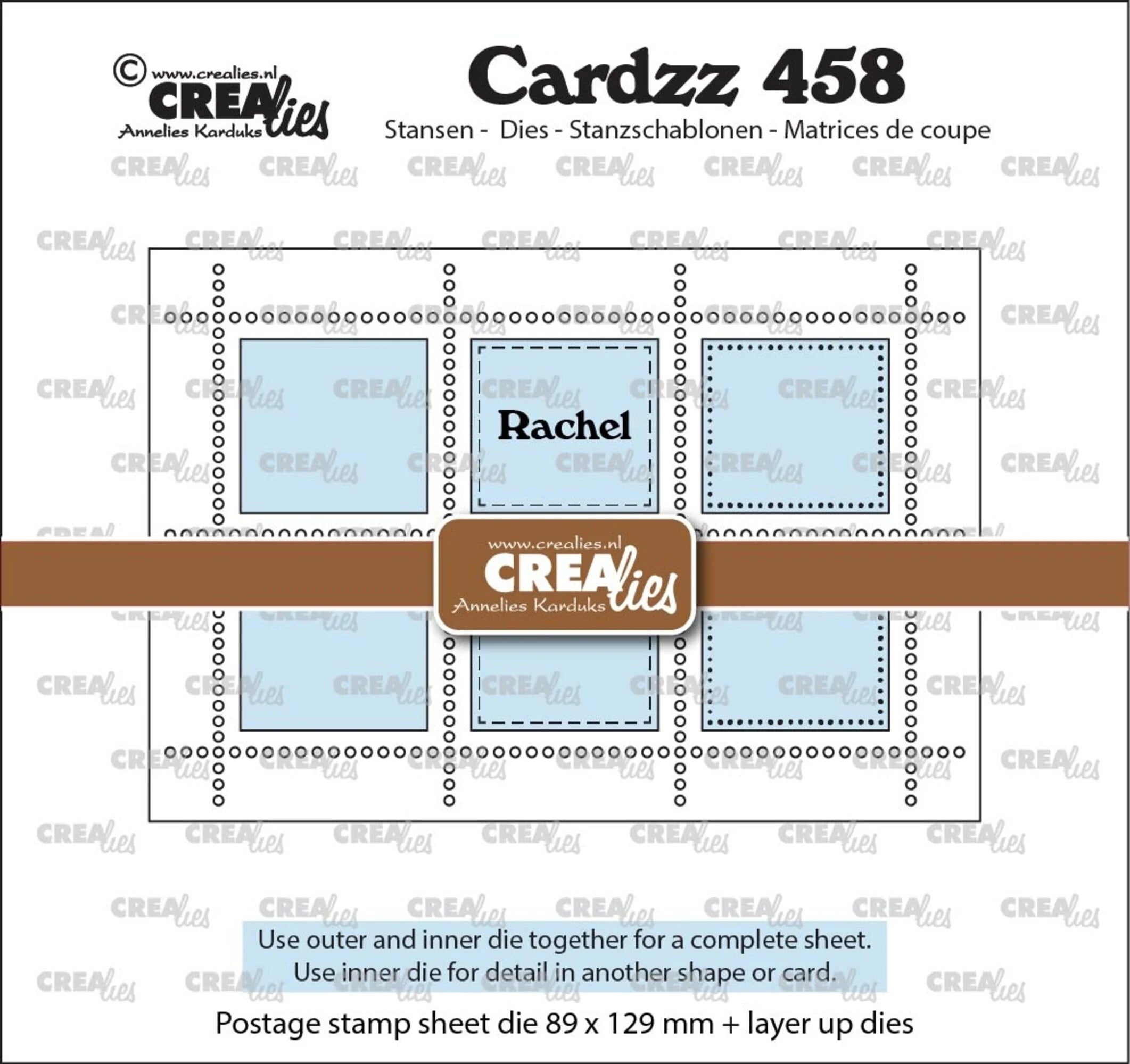Crealies - Dies - Postage Stamp Sheet - Rectangle Rachel