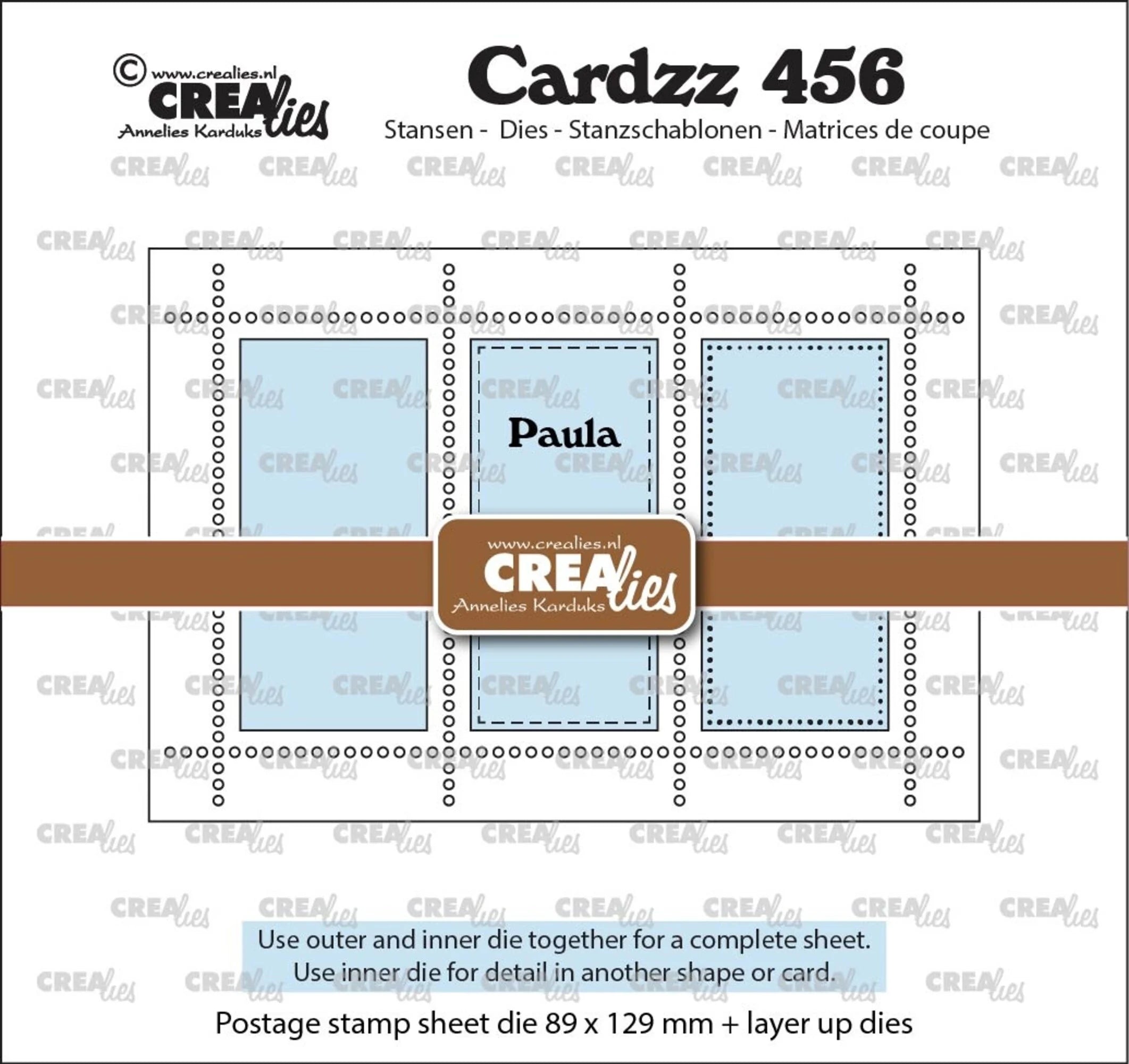 Crealies - Dies - Postage Stamp Sheet - Rectangle Paula