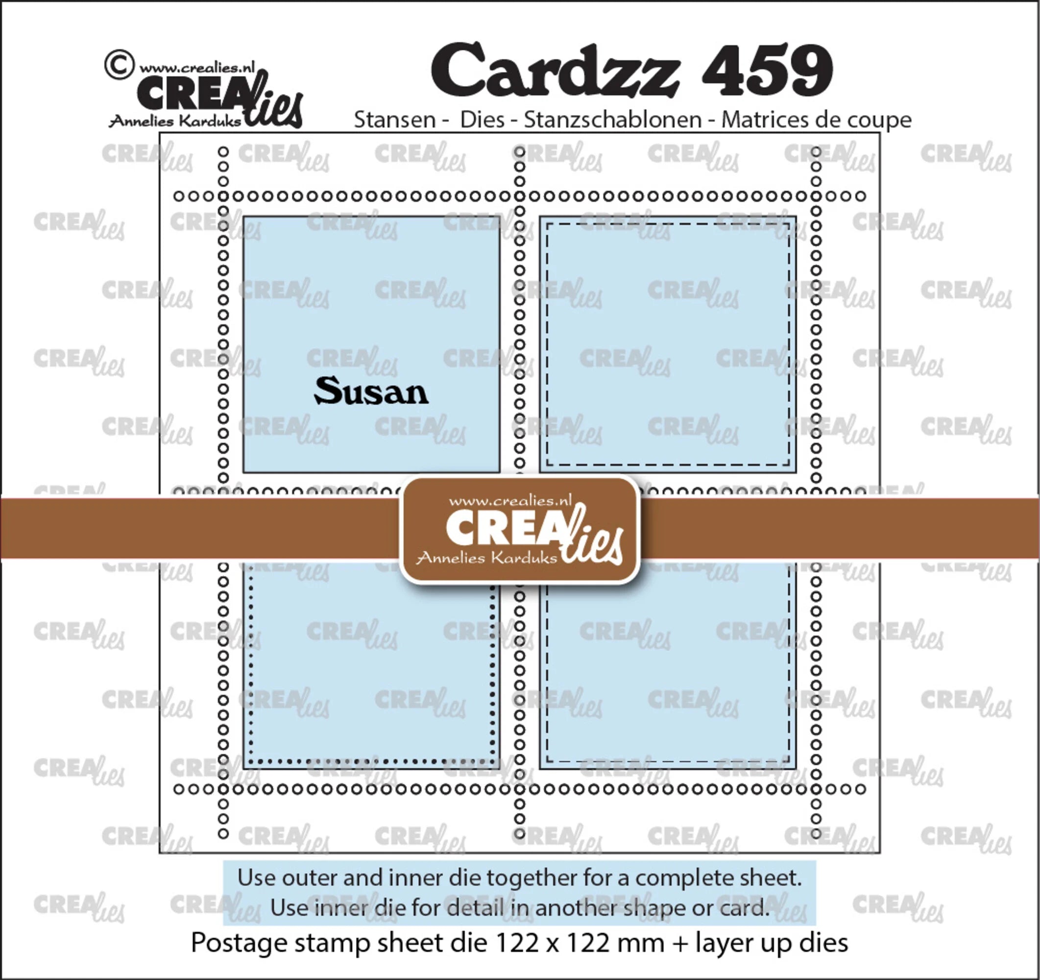 Crealies - Dies - Postage Stamp Sheet - Square Susan