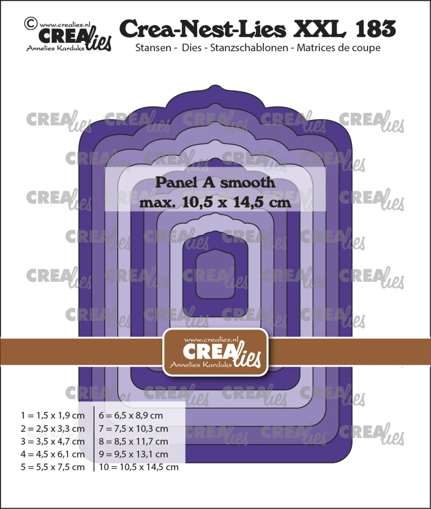 Crealies - Dies - Nest- XXL - No 183 Panel A Smooth