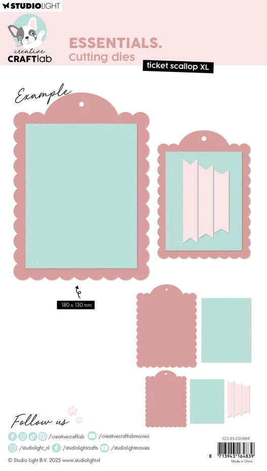 Studiolight Essentials Dies - Creative Craftlab - Ticket Scallop XL